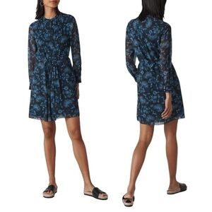 WHISTLES Pitti Floral Print Long Sleeve Shirt Dress